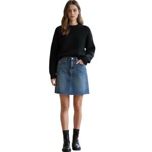 NWOT ‘A loves A’ Cut Off Frayed Hem Stretch Denim Mini Skirt Size 28